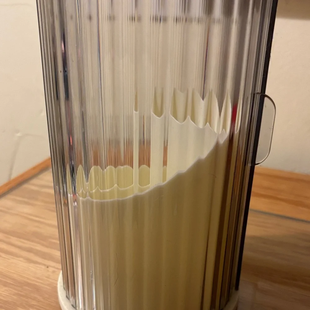 Ribbed Plastic Dome Makeup Brush Holder with Brass Knob - Cream Candle